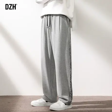 男士运动裤男直筒垂感裤子灰色卫裤潮牌ins港风宽松2024新款秋季商品大图
