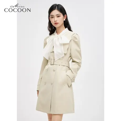 missCOCOON流行风衣外套女2023新款春季中长款高级感设计时尚大衣商品大图