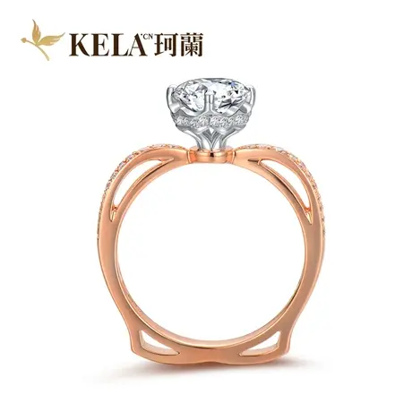 【香邂巴黎】珂兰 玫瑰18K金钻石戒指群镶求婚结婚钻戒女 薇薇安图片