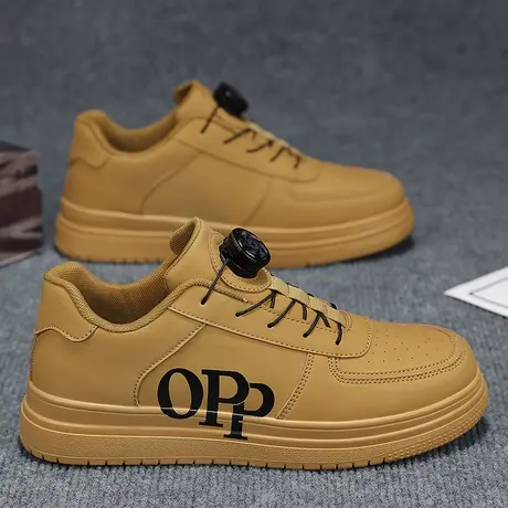 劳保男鞋春夏季防水防滑运动板鞋男士休闲小麦色工作潮鞋2024新款商品大图