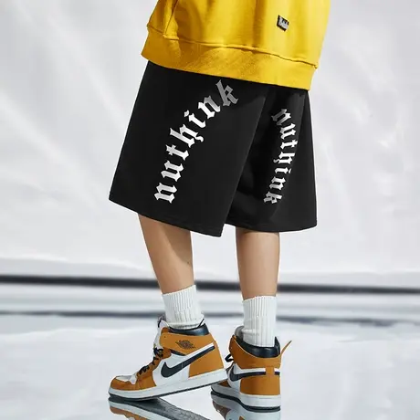 欧美潮流嘻哈街头字母短裤男潮休闲潮牌宽松加肥加大五分裤夏季商品大图