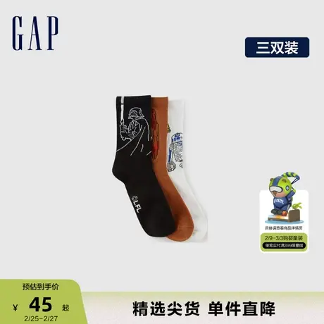 【星球大战联名】Gap男童秋季儿童袜儿童装三双装运动袜子775229商品大图
