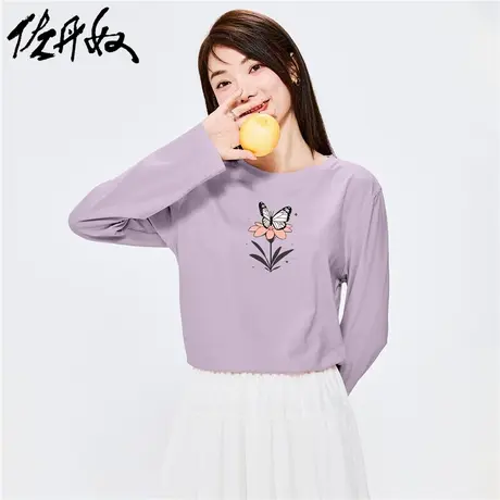 佐丹奴T恤女装纯棉印花圆领长袖T恤 99394072商品大图