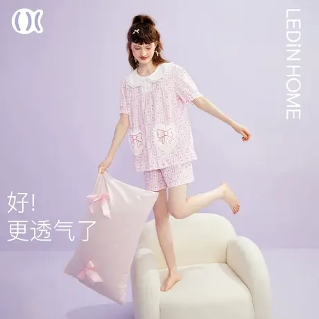 乐町睡衣套装女夏款纯棉可爱少女透气薄款可外穿夏季新款家居服商品大图