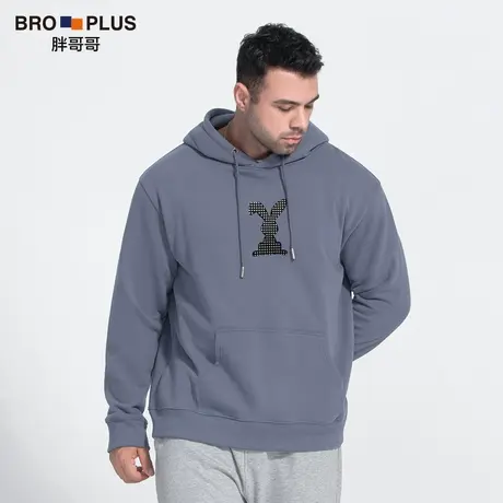 胖哥哥大码连帽卫衣男重磅加肥加大潮肥佬套头男士外套春秋季上衣图片