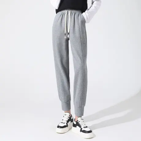 时尚气质休闲束脚裤2023年秋季新款女士简约高腰显瘦通勤哈伦长裤商品大图