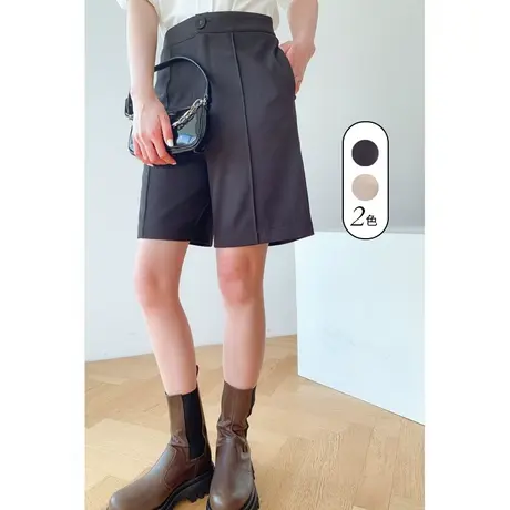 2023新款休闲短裤女西装裤直筒裤子潮ins阔腿裤高腰垂感K511商品大图