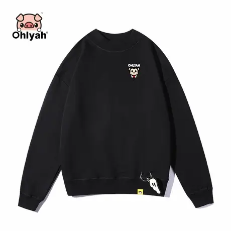 Ohlyah小高领短款女装纯棉卫衣卡通小老鼠韩版宽松超火网红上衣潮商品大图