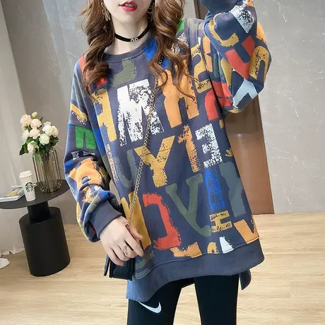 网红女士卫衣春秋2023年新款韩版宽松洋气春秋薄款外套小众潮上衣商品大图