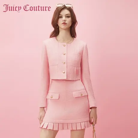 Juicy Couture橘滋春夏新款温柔减龄半裙玛德琳千金小香风短外套图片