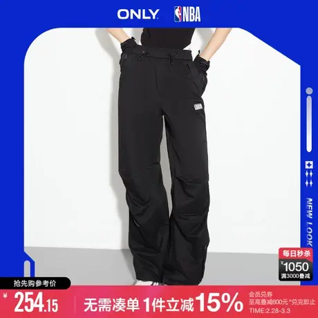 ONLY春季NBA联名款高腰可调节直筒休闲裤女|123114054商品大图