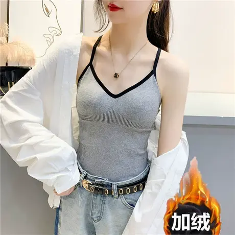 秋冬韩系ins风穿搭毛衣内搭打底针织衫保暖加绒背心加厚女士上衣商品大图