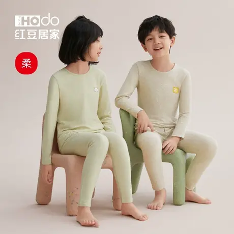 红豆绒儿童秋衣秋裤小孩学生保暖内衣套装柔软棉毛衫薄男女童冬季商品大图
