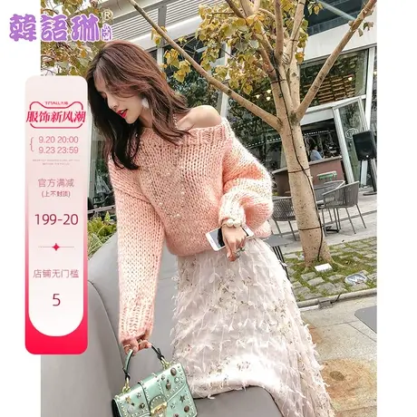 韩语琳春季2020新款女装圆领保暖毛衣韩版针织衫宽松长袖套头上衣图片