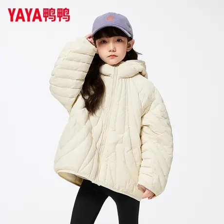 鸭鸭儿童羽绒服女童洋气中大童外套2024秋冬季新款轻薄装外套商品大图