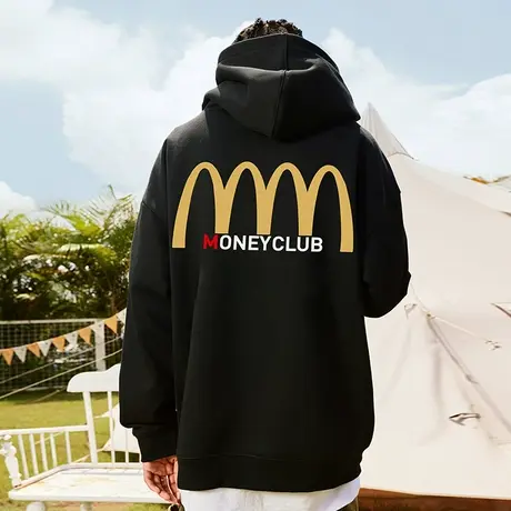 Nuthink美式带帽潮牌字母卫衣男国潮宽松潮流2023年新款冬季帽衫商品大图