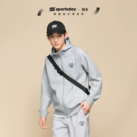 HLA/海澜之家sportsday马术运动卫衣2023秋季新款连帽拉链外套男商品大图