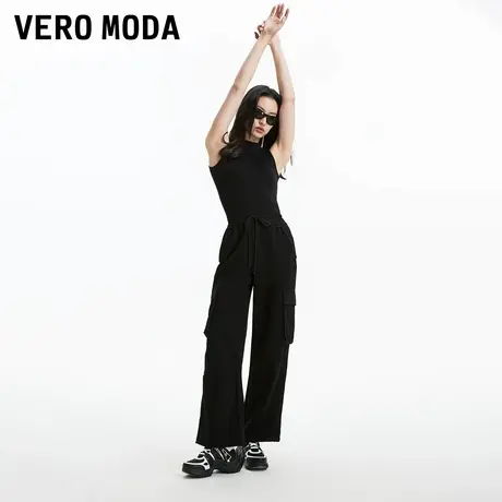 Vero Moda奥莱休闲裤女春秋新款中腰松紧腰口袋九分工装裤子流行图片