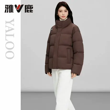 2025年雅鹿冬季时尚女休闲加厚白鸭绒短款羽绒服女款黑色超保暖图片