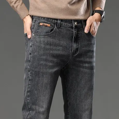 灰色男裤子秋季2023年新款新塘高端直筒美式休闲牛仔裤春秋款男装商品大图