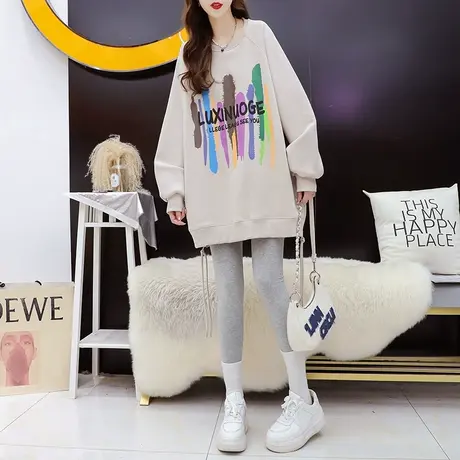 加绒加厚卫衣外套女2023新款秋冬爆款洋气减龄宽松设计感百搭上衣商品大图