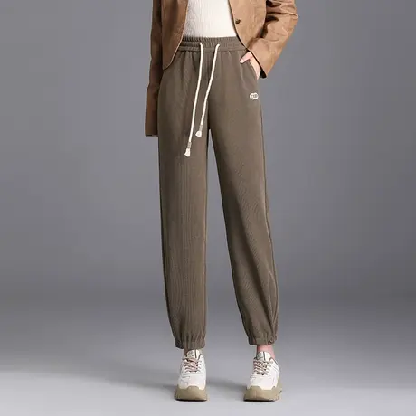 小个子哈伦裤女秋冬2023新款松紧腰减龄百搭显瘦休闲裤九分束脚裤图片