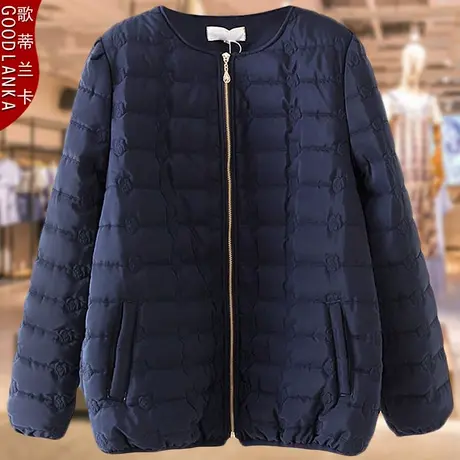 加肥加大码女中年妈妈冬装棉服短款2022冬装洋气时尚轻薄棉衣外套商品大图