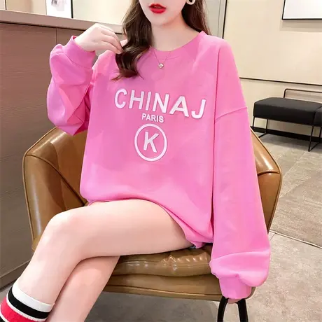 卫衣女春秋薄款2023新品卡通字母宽松韩版小个子chic港风长袖上衣图片