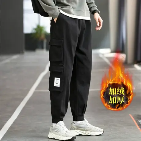 工装裤男款秋冬美式高街机能潮牌多口袋休闲加绒裤子冬季男生秋季商品大图