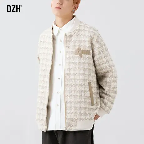男士格子棒球服夹克男秋季港风青少年潮牌外套2023新款春秋运动衣商品大图