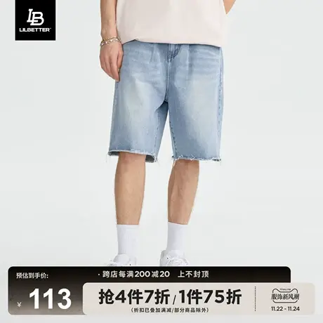 Lilbetter牛仔短裤休闲水洗五分裤夏季薄款中裤国潮高街vibe裤子商品大图