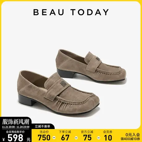 BeauToday鞋子女2024新款BT新款单鞋透气女鞋夏英伦小皮鞋女春季商品大图