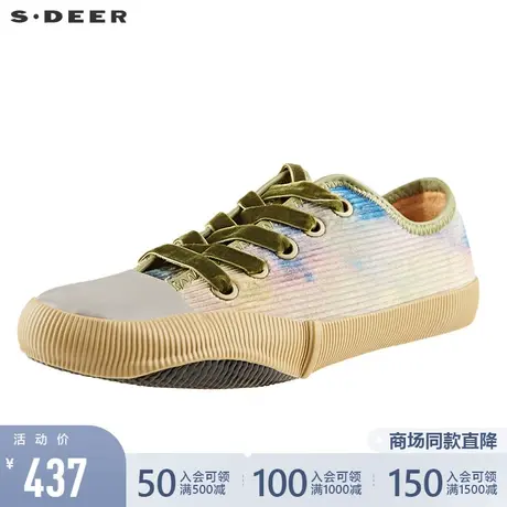 sdeer圣迪奥撞色绑带休闲帆布鞋S21383931🛳图片
