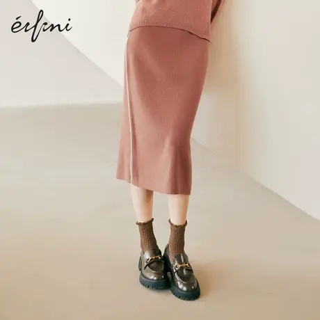 【商场同款】伊芙丽半身裙女2021秋冬季新款百搭中长裙1CA442671图片