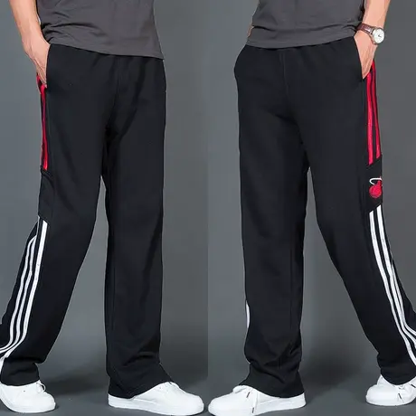 运动裤春秋款男直筒宽松休闲长裤秋冬加肥加大码男士纯棉厚款裤子图片