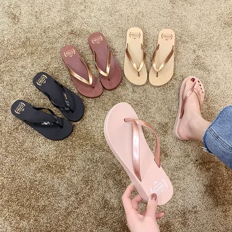 2024新款拖鞋女外穿夏时尚跛跟人字拖ins潮厚底网红凉拖鞋沙滩鞋图片