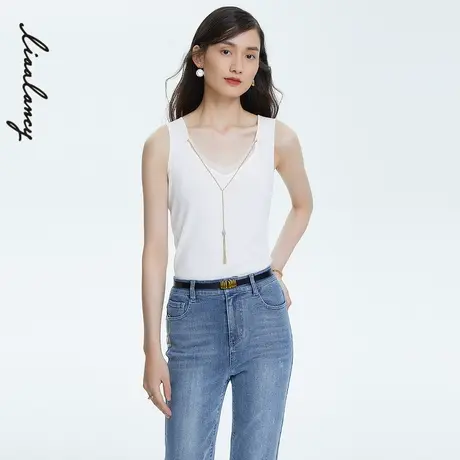 LANCY/朗姿商场同款春季新款女士蚕丝打底吊带背心专柜正品奥莱商品大图