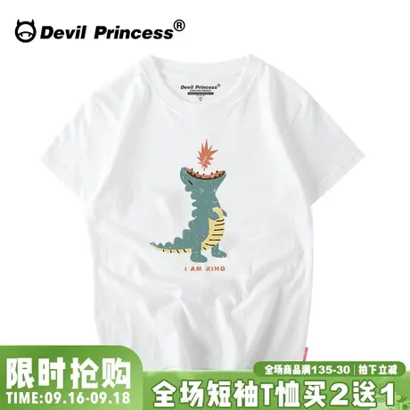 韩国ulzzang卡通潮牌白色短袖t恤女宽松韩版bf港风纯棉百搭学生t商品大图