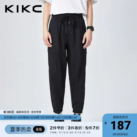 kikc工装裤男2023春夏新款商场同款束脚抽绳休闲百搭垂感九分裤子商品大图