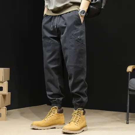 秋季工装裤男秋冬款潮牌束脚男裤宽松哈伦休闲裤男士大码裤子春秋商品大图