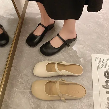 软底包头凉拖鞋女外穿2023春夏新款森女风无后跟休闲百搭懒人半拖商品大图