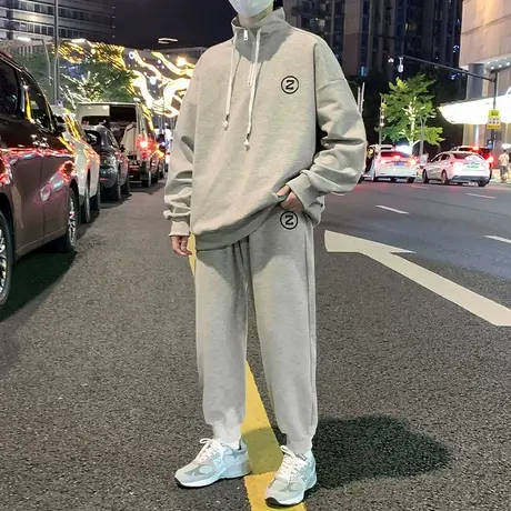 半拉链卫衣套装男潮牌潮流2024新款春秋季休闲运动一套搭配两件套商品大图