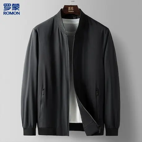 【经典款】罗蒙舒适棒球领外套男商务通勤夹克男休闲夹克男士图片