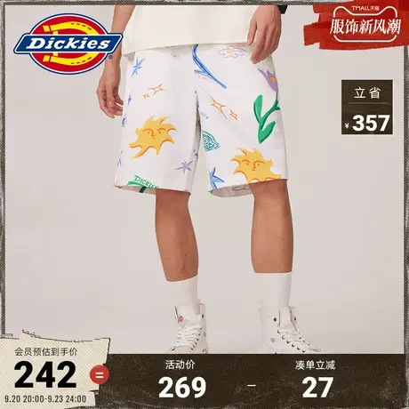 Dickies商场同款23新品春夏新款 斜纹布料 满身印花工装短裤商品大图