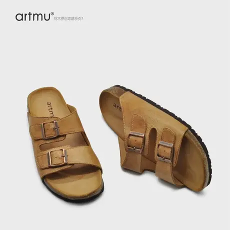 Artmu阿木厚底博肯凉拖鞋女外穿夏2025新款里外全皮超火半拖鞋图片