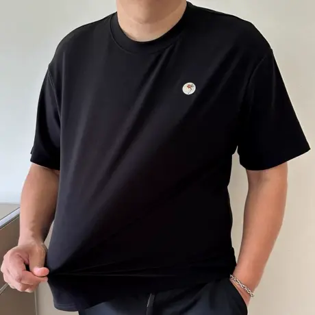 DAEVU大码男装春秋新款高弹舒适潮胖子加肥加大圆领男士短袖卫衣图片