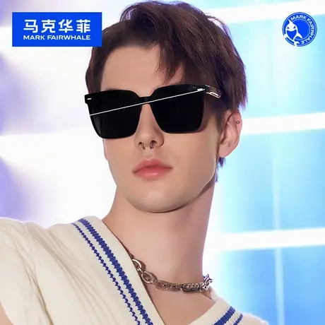 MARK马克华菲黑超大脸方框墨镜女高级感太阳镜男防紫外线尼龙眼镜图片
