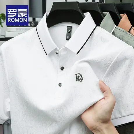罗蒙冰丝短袖Polo衫男2025夏季新款翻领t恤衫青年高级感上衣男装图片