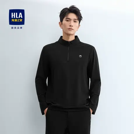 HLA/海澜之家半开襟拉链休闲上衣2025春秋款时尚运动休闲长袖男士图片