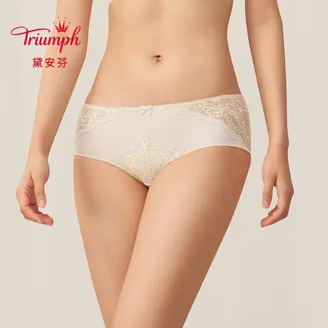Triumph/黛安芬悠然系列内裤女蕾丝凉感无痕中腰平角小裤87-2014商品大图